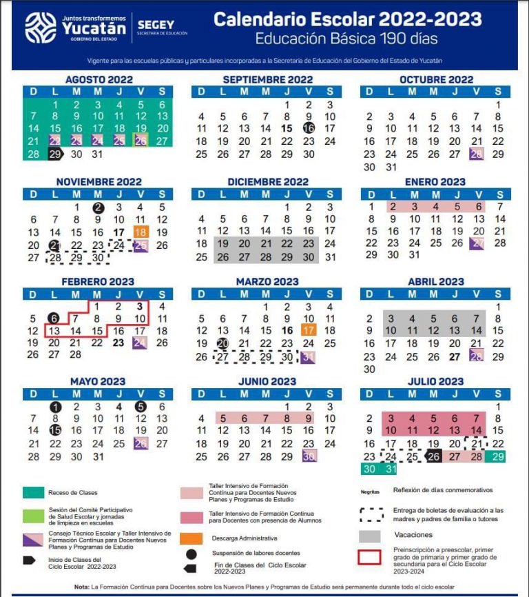 Yucatán Se Alinea Al Calendario Escolar De La SEP De 190 Días ...