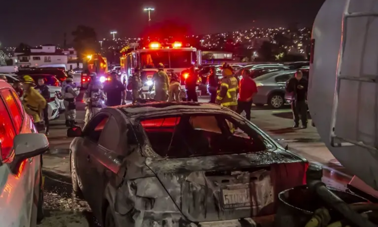 Detienen a 7 personas por la quema de vehículos en Baja California