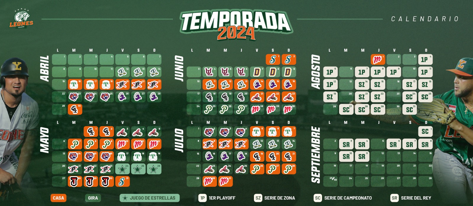 Revelan calendario de temporada 2024 de los Leones Noticias de Yucatán
