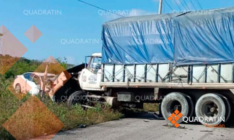 Choque en la vía Tizimín–Colonia Yucatán deja 3 personas lesionadas