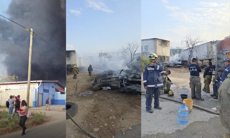 Controlan incendio en el  fraccionamiento Bicentenario de Umán