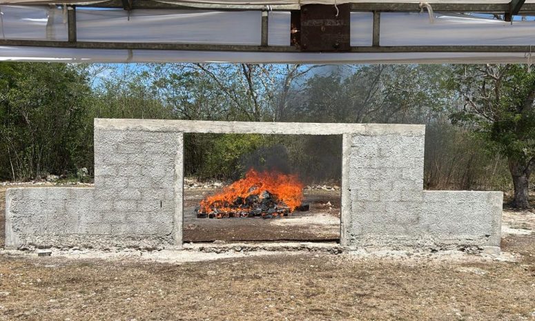 Destruyen 50 kilos de droga asegurada en Yucatán