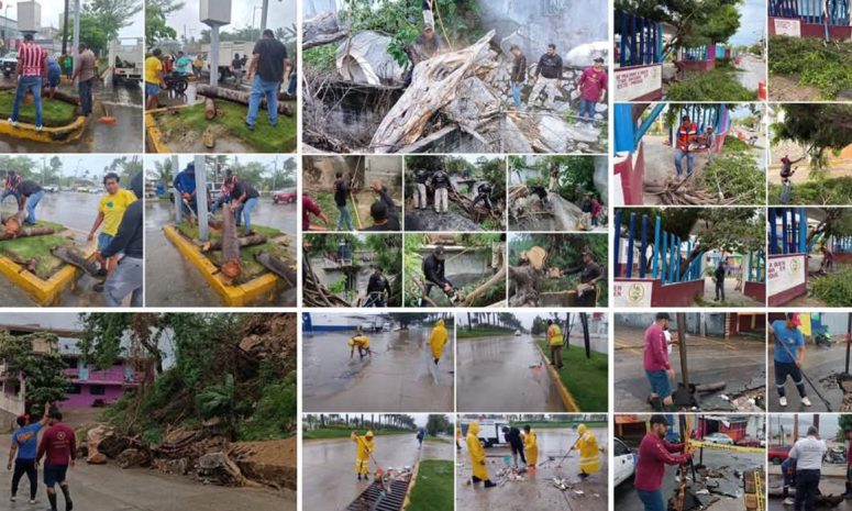 Mantienen labores de limpieza en Acapulco por Tormenta Dalia