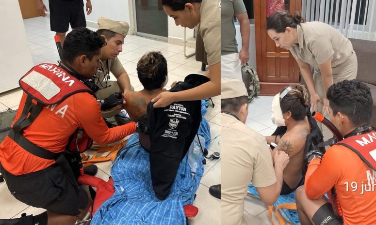 Atiende Semar a tripulante por herida en la cara