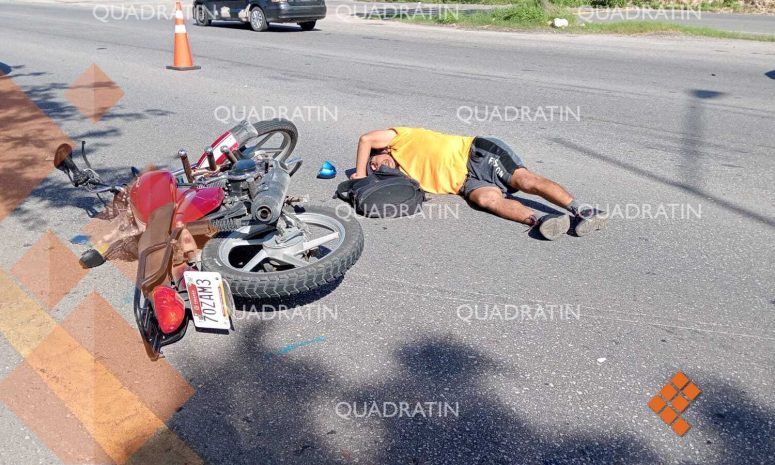 Spark arrolla a motociclista en periférico sur de Mérida