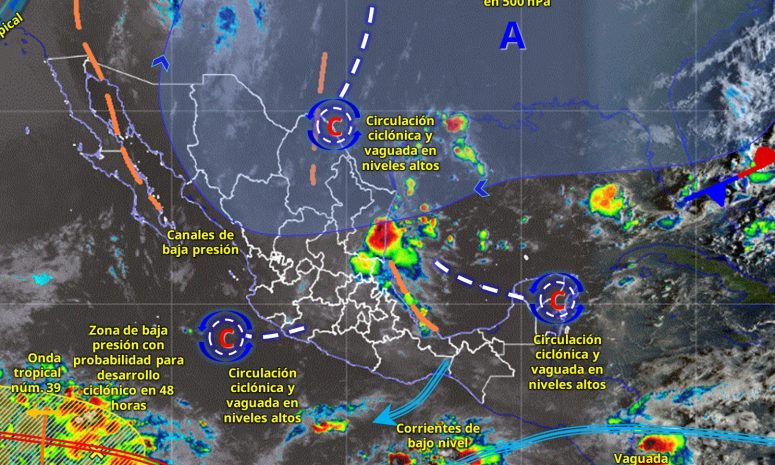 Prevén lluvias intensas y oleaje en costas de Yucatán este jueves