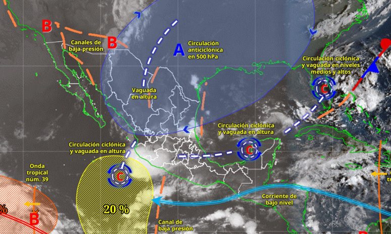 Prevén viernes de lluvias fuertes en Yucatán y sureste del país