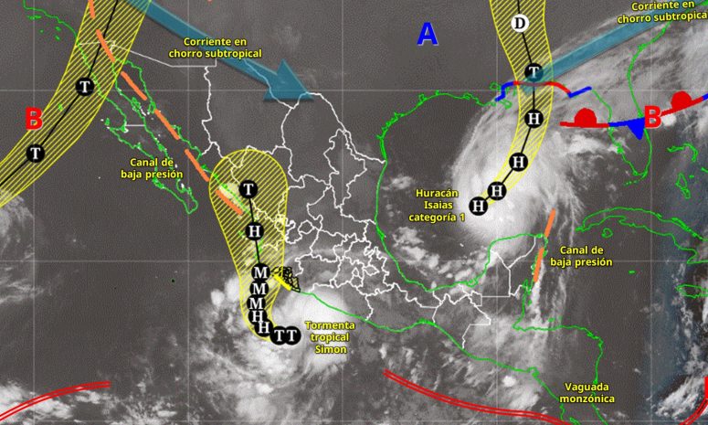 Isaías alcanzará categoría 2 y mantiene alerta por lluvias en Yucatán