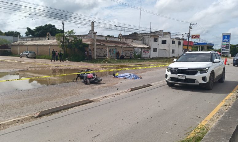 Motociclista fallece tras ser arrollado por un camión en la Mérida-Umán