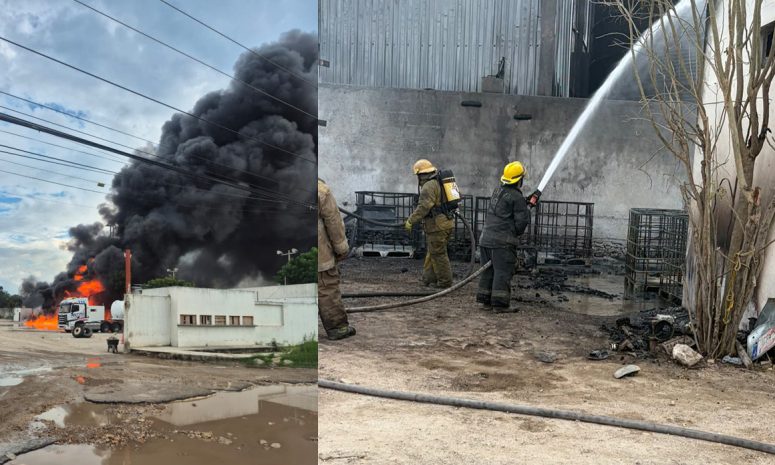 Controlan incendio en predio de la vía Umán-Mérida